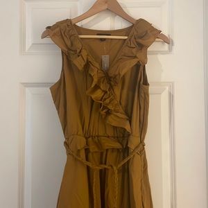 J. Crew bronze/copper "Nina" ruffled braided belt maxi dress style AK262 2020